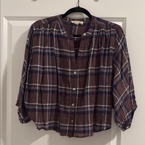 Plaid Brown Women's Top